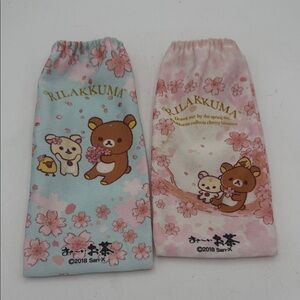 Rilakkuma 2018 San-X Cherry Blossom 2 plastic bottle Pouches covers